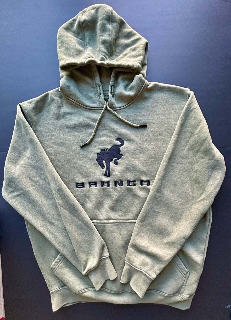 Ford Bronco Hoodie Size L Olive Green Embroidered Logo